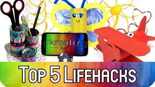 Top 5 Lifehacks mit Klopapierrollen  How to Upcycling mit Klorollen  kreativbunt [upl. by Sivat]