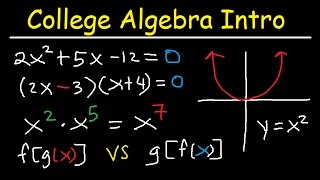 College Algebra Introduction Review  Basic Overview Study Guide Examples amp Practice Problems [upl. by Moorefield62]