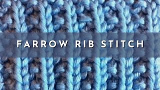 How to Knit the Farrow Rib Stitch  Knitting Stitch Pattern  English Style [upl. by Ellives168]