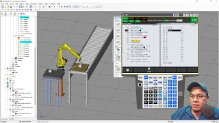 Tutorial de Fanuc Roboguide 12 Movimiento de conveyor y paletizado usando offsets [upl. by Inattirb]