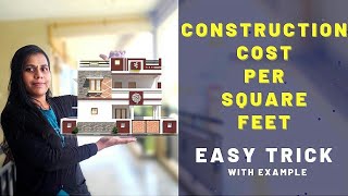 Construction cost per Square feetBuilding cost per Sqftcost for buildingSimple Trick [upl. by Marna]