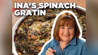 Ina Gartens Spinach Gratin  Barefoot Contessa  Food Network [upl. by Nylorahs]