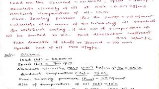 Problem on Journal bearing Design using data book [upl. by Kinata]