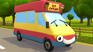 Ice Cream Truck School Bus amp Excavator Videos For Kids  Geckos Garage  Educational Videos [upl. by Pylle]