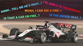 Drivers’ Radio Reaction to Grosjeans Crash  F1 2020 Bahrain Grand Prix [upl. by Merchant772]