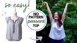 Only 2 pieces to make this EASY peasant top for summer [upl. by Merrili]