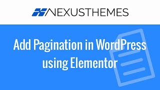 Add pagination in WordPress using Elementor [upl. by Llemar]