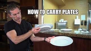 How to carry plates  restaurant server training [upl. by Hcelemile93]