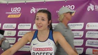 Isabelle Boffey Post 800m European U20 Championships Gold [upl. by Ardnwahsal]