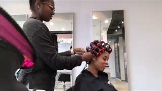 Classic Roller Set Salon work Hairstylist Life [upl. by Fotina]