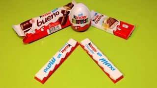 Kinder Chocolate Maxi Kinder Country Kinder Bueno Kinder Surprise Egg Kinder Joy [upl. by Jenei638]