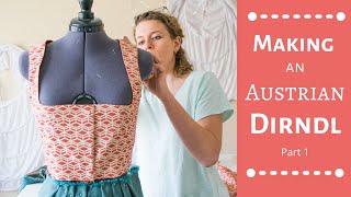 Making An Austrian Dirndl Part 1 dirndl sewingcostumes [upl. by Derfiniw714]