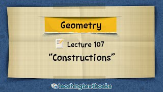 How To Do Geometric Constructions Geometry Lecture [upl. by Franzoni380]