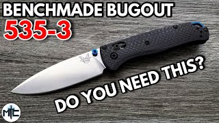 Benchmade Bugout 5353 S90V  Carbon Fiber Folding Knife  Overview and Review [upl. by Lemmie]