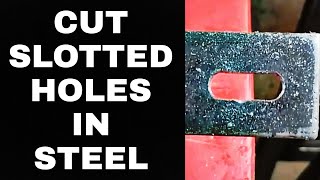 How To Cut Slotted Holes in Steel with a Drill Press [upl. by Osmo337]