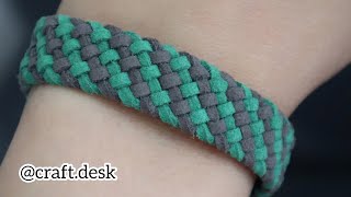 Flat Kumihimo Bracelet  Striped Kumihimo  Friendship Bracelet [upl. by Ogram]