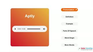 APTLY  Definition pronunciation grammar meaning  Practice grade 8 vocabulary [upl. by Akemehc]