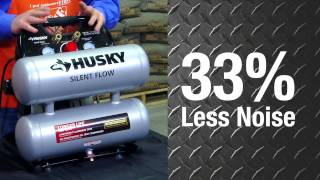 Husky Silent Flow Air Compressor  The Home Depot [upl. by Kellby]