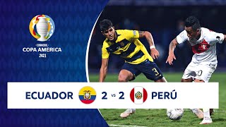 HIGHLIGHTS ECUADOR 2  2 PERÚ  COPA AMÉRICA 2021  230621 [upl. by Ytirahs]