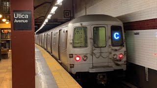 MTA Subway  R46 amp R179 AampC Train Action  Utica Avenue [upl. by Mcnelly]