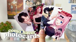 como hacer photocards  mini caballete  diy kpopanime [upl. by Alsi]