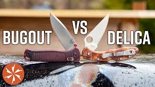 Spyderco Delica VS Benchmade Bugout  Best Lightweight EDC KnifeCenter Reviews [upl. by Annatnom]