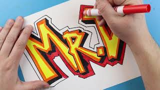 GRAFFITI NAME ART LESSON [upl. by Melita501]