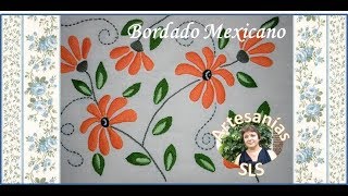 Bordado Mexicano paso a paso ♥ PRINCIPIANTES ♥ Flores anaranjadas ♥ [upl. by Aloysia]