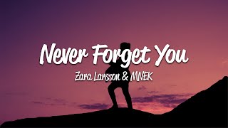 Zara Larsson  Never Forget You Lyrics ft MNEK [upl. by Thaxter499]