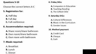 Conference Registration Form Listening Test [upl. by Dulci]