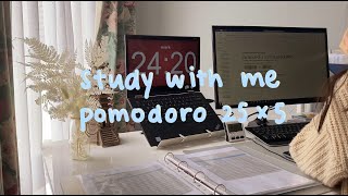 study with me with lofi music  Pomodoro 25 min study x 5 min rest [upl. by Menard]