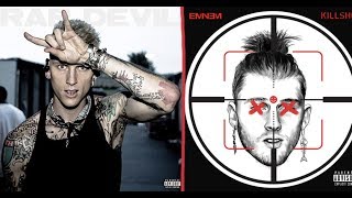 Eminem vs Machine Gun Kelly  Full Rap Battle With Lyrics [upl. by Anal212]