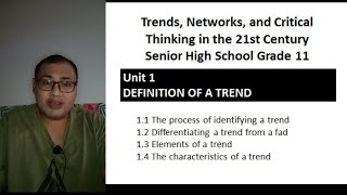 Trends Network and Critical Thinking  Unit 1 Definition of Trends [upl. by Yllut284]