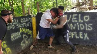 STREETBEEFS BEEF FIGHT MACHETE VS PERUVIAN PITBULL [upl. by Kumagai484]