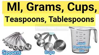 Baking Conversion Chart  Ml  Grams  Cups  Tablespoon  Teaspoon [upl. by Koran621]