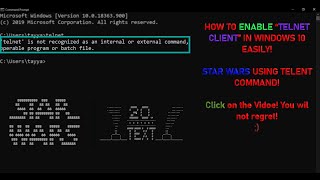 How to enable Telnet in Windows 10  Telnet commands  Star Wars CMD [upl. by Arahsal445]