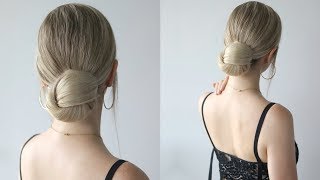 HOW TO SLEEK LOW BUN HAIRSTYLE  Slick Bun [upl. by Airod]