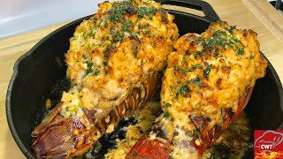 Seafood Stuffed Lobster Tail Recipe [upl. by Ilyse]