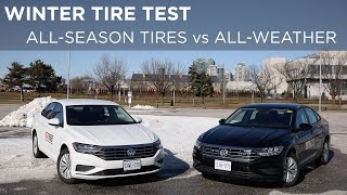 Comparing AllSeason tires with AllWeather tires  Drivingca [upl. by Cirala86]