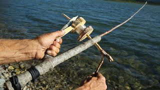 Bushcraft Fishing Rod  Day 14 of 30 Day Survival Challenge Canadian Rockies [upl. by Stoat]