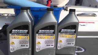 Gear Oil Change Bravo 3 on Mercruiser 50 [upl. by Ahsikam]