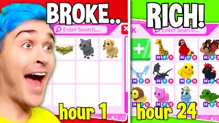 BROKE To RICH In 24 Hours Adopt Me CHALLENGE Poor Noob Has SHOCKING TRANSFORMATION Roblox [upl. by Adlesirc]