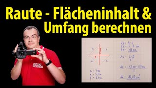 Raute  Flächeninhalt amp Umfang berechnen  Lehrerschmidt [upl. by Susie]