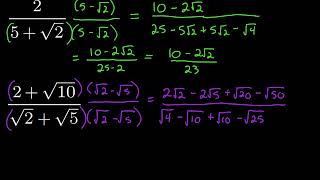 Using Conjugates to Rationalize Denominators [upl. by Remled]