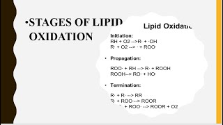 STAGES OF LIPID OXIDATION ll AUTOXIDATION [upl. by Yanaj967]