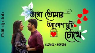 Ogo Tomar Akash Duti Chokhe  ওগো তোমার আকাশ দুটি চোখে  slowed  reverb  Lofi Song [upl. by Brodie]