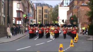 Irish guards guard of honour and band return to barracks 271009wmv [upl. by Kinsler]