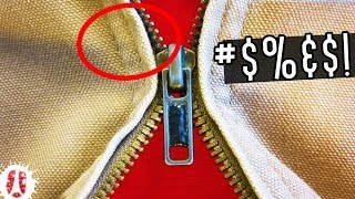 This Simple Trick Can Fix A Broken Zipper HOW TO Repair A Fly That Keeps Separating lifehack zip [upl. by Aikrahs]