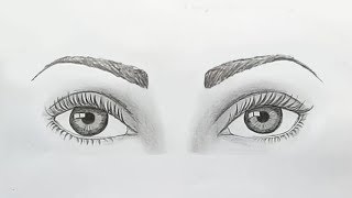 How to draw both eyes for beginners step by step [upl. by Minnaminnie]