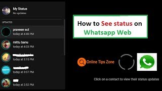 How to see Status on Whatsapp Web [upl. by Annoerb385]